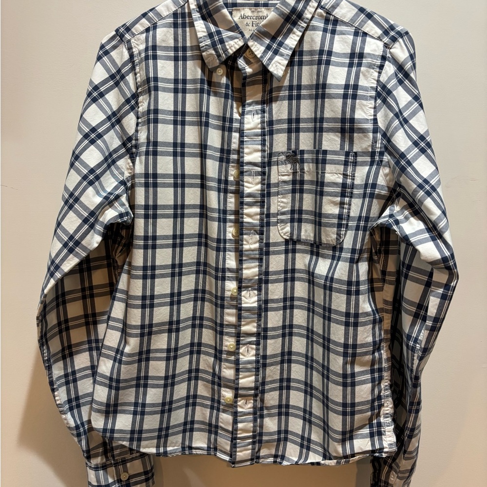 Abercrombie & Fitch Men's Blue Plaid Shirt Size Medium